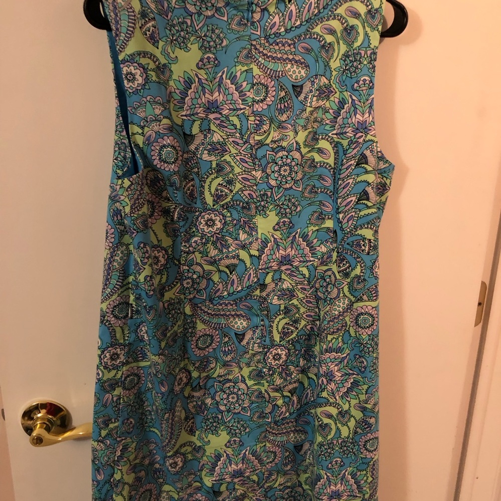Appleseed’s petites 12P blue print dress. - Picture 2 of 5